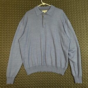 Toscano Firenze Blue Long‎ Sleeve Knit Long Sleeve Shirt Men's Size Medium